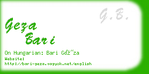 geza bari business card